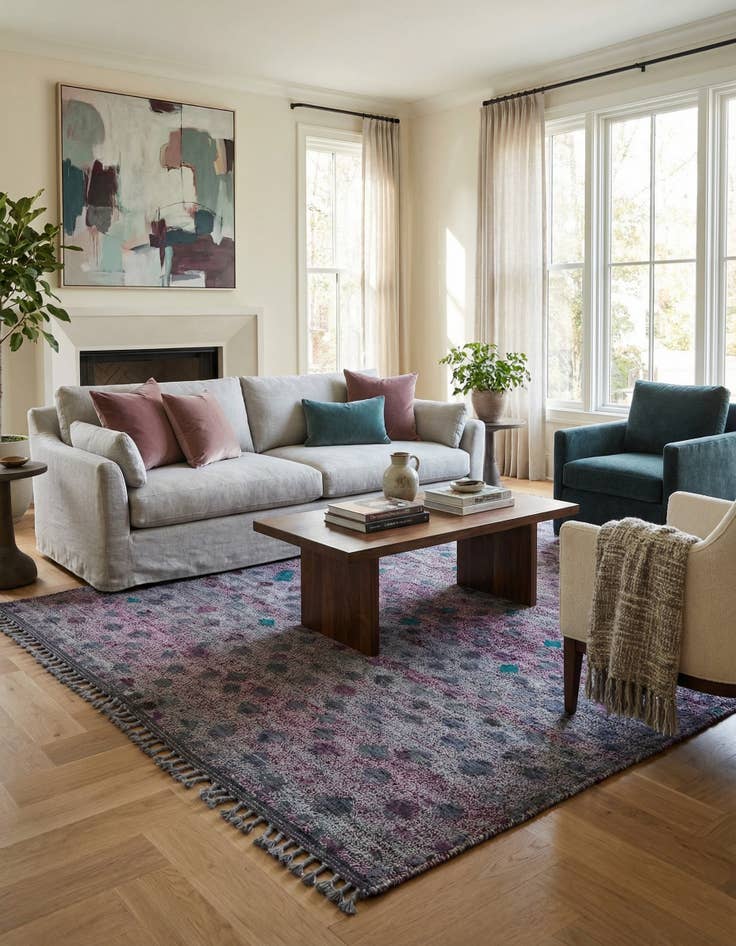 Detail image of  6' 5 x 10' 1  Hand Knotted Darya Wool Rug