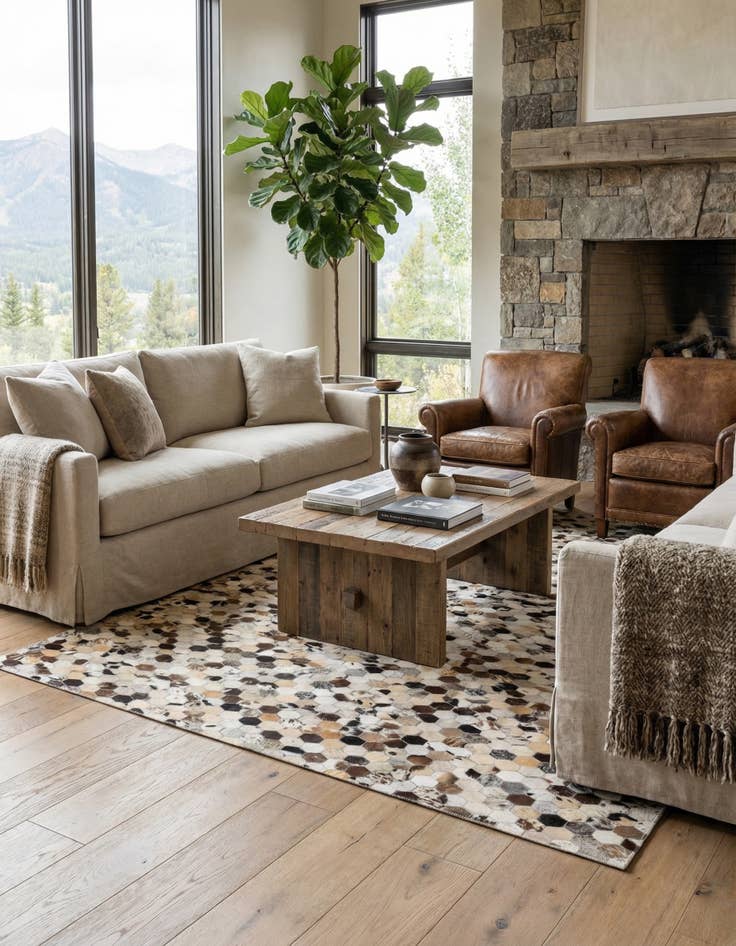 Detail image of  5' 1 x 8' Cowhide Rug