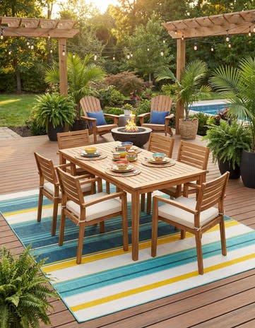 Easy-Clean Border Indoor / Outdoor Rug