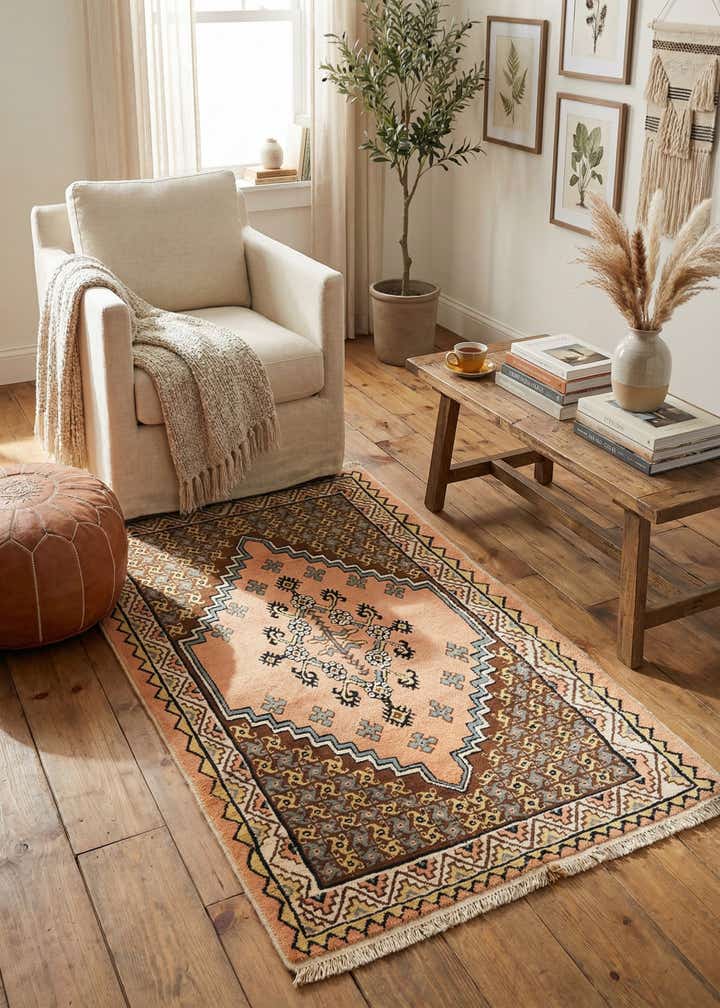 3' 6 x 6' 5 Hand Knotted Moroccan Wool Rug