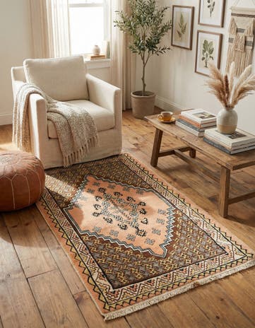 3' 6 x 6' 5 Hand Knotted Moroccan Wool Rug