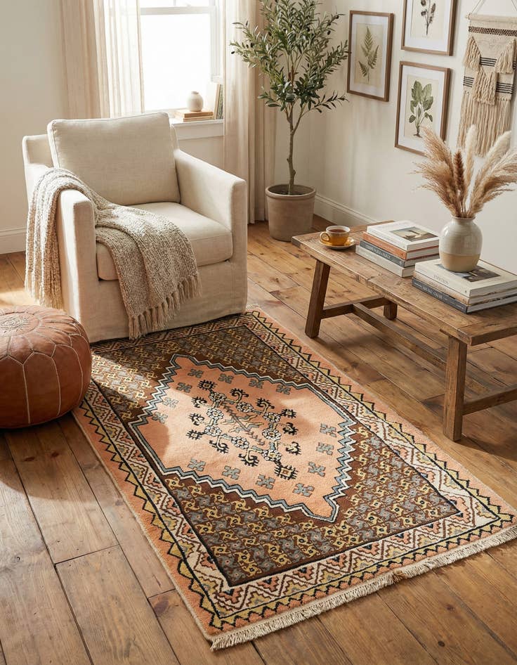 Detail image of 3' 6 x 6' 5 Hand Knotted Moroccan Wool Rug