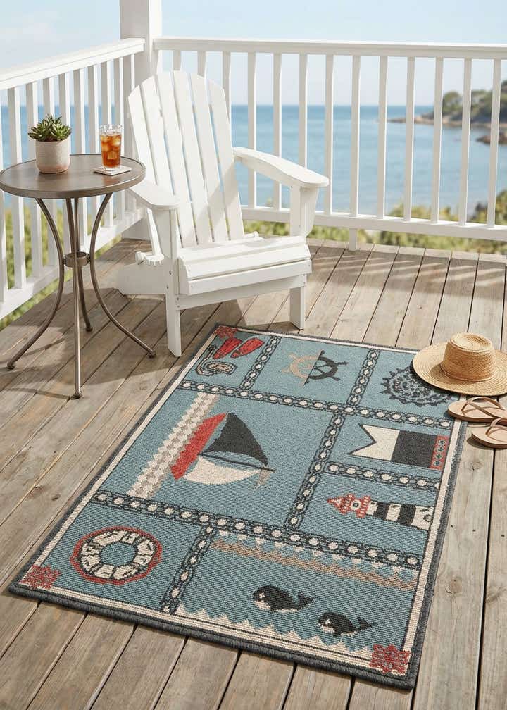 2' x 3' Easy-Clean Coastal Indoor / Outdoor Rug