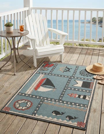 2' x 3' Easy-Clean Coastal Indoor / Outdoor Rug