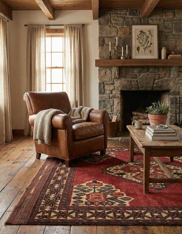 4' 2 x 6' 2 Hand Knotted Sumak Wool Rug