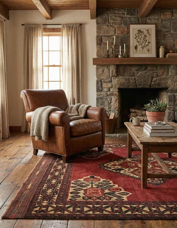 4' 2 x 6' 2 Hand Knotted Sumak Wool Rug