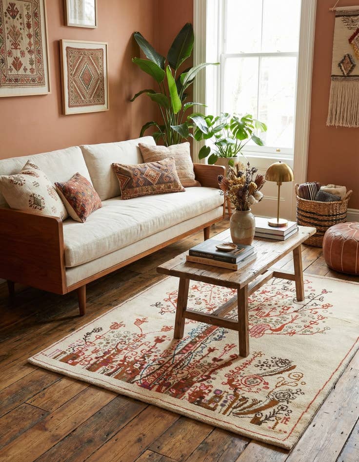 Detail image of 5' x 5' 7  Hand Knotted Moroccan Wool Rug