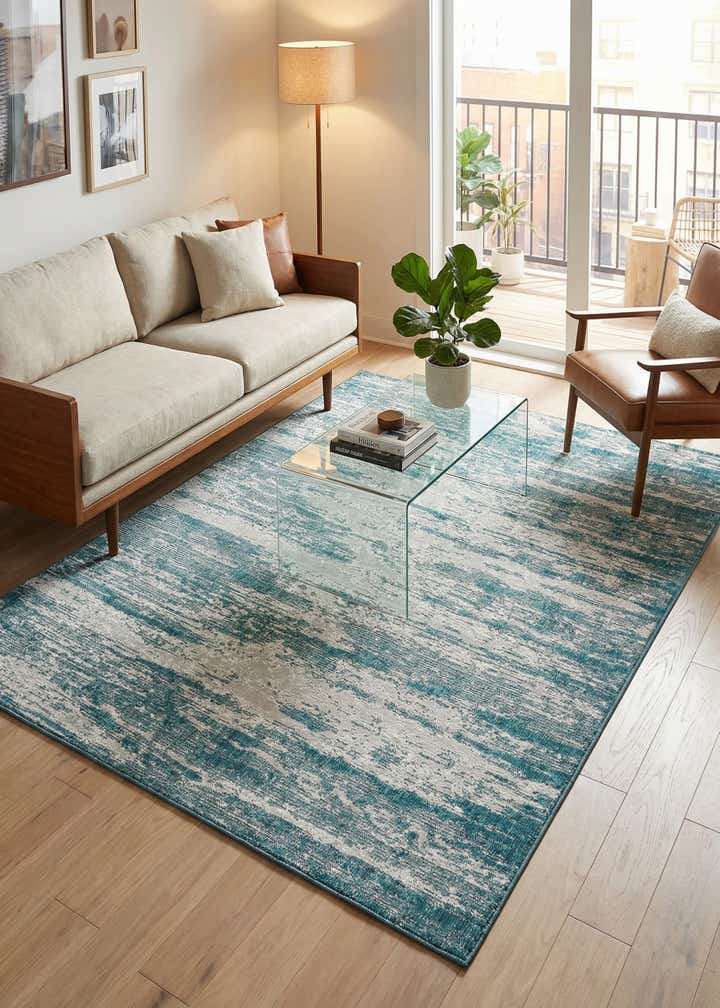 7' 10 x 11' Easy-Clean Modern Indoor / Outdoor Rug
