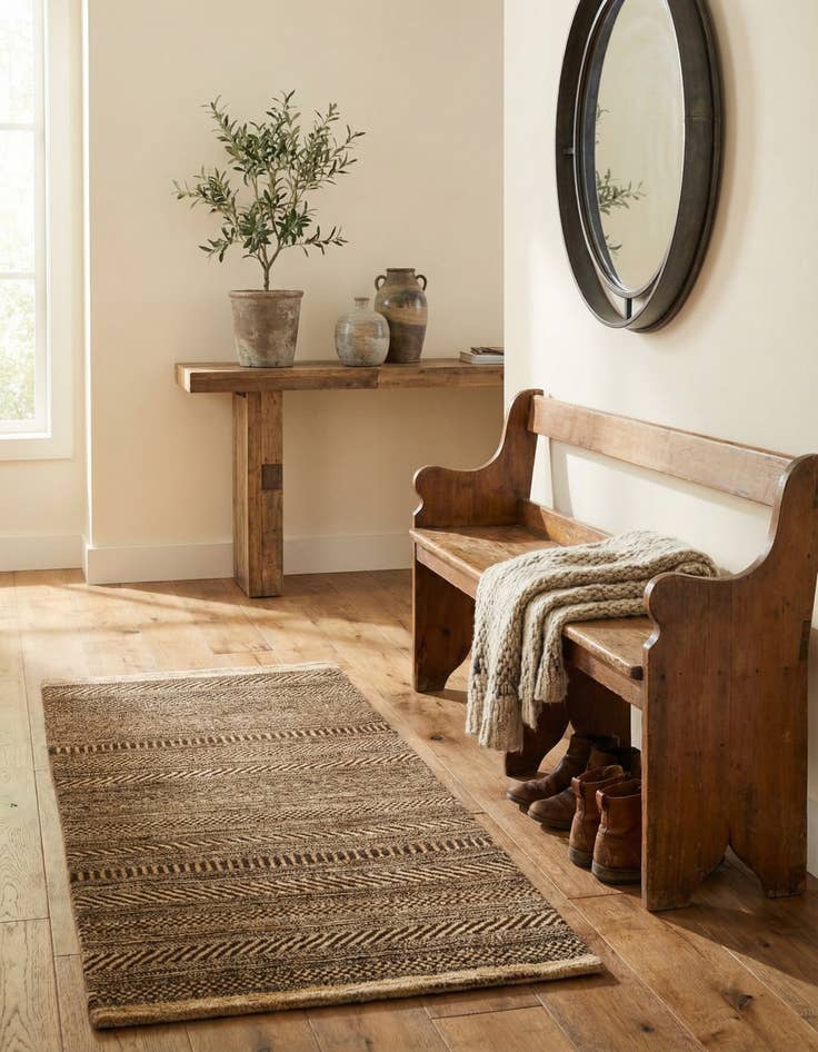 Detail image of  2' 4 x 4' 6  Hand Knotted Kashkuli Gabbeh Wool Runner Rug