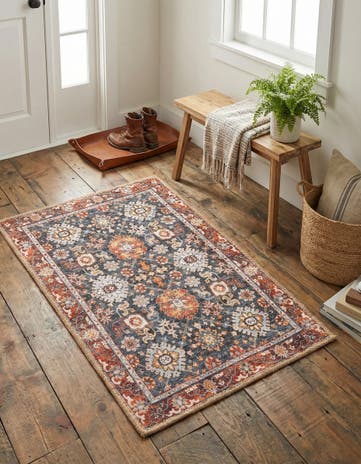 Navy Blue Washable Timeless Rug