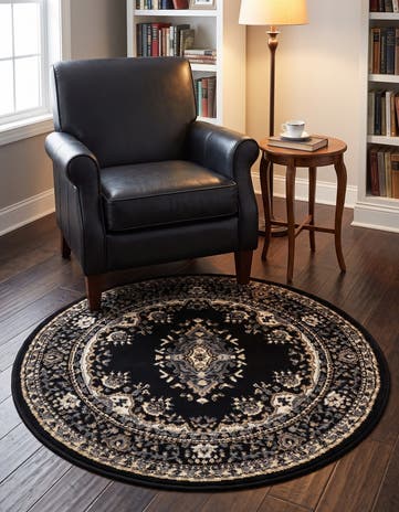 Black Amaya Round Rug