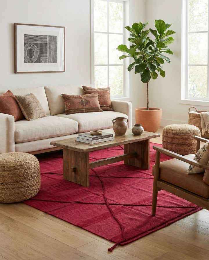 6' 9 x 9' 9 Hand Knotted Moroccan Wool Rug