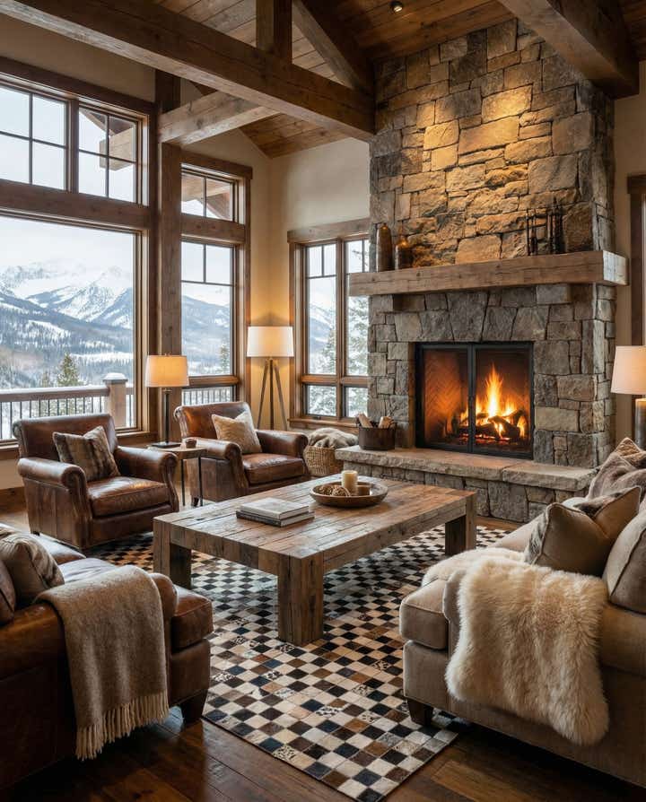 5' x 8' Cowhide Leather Rug