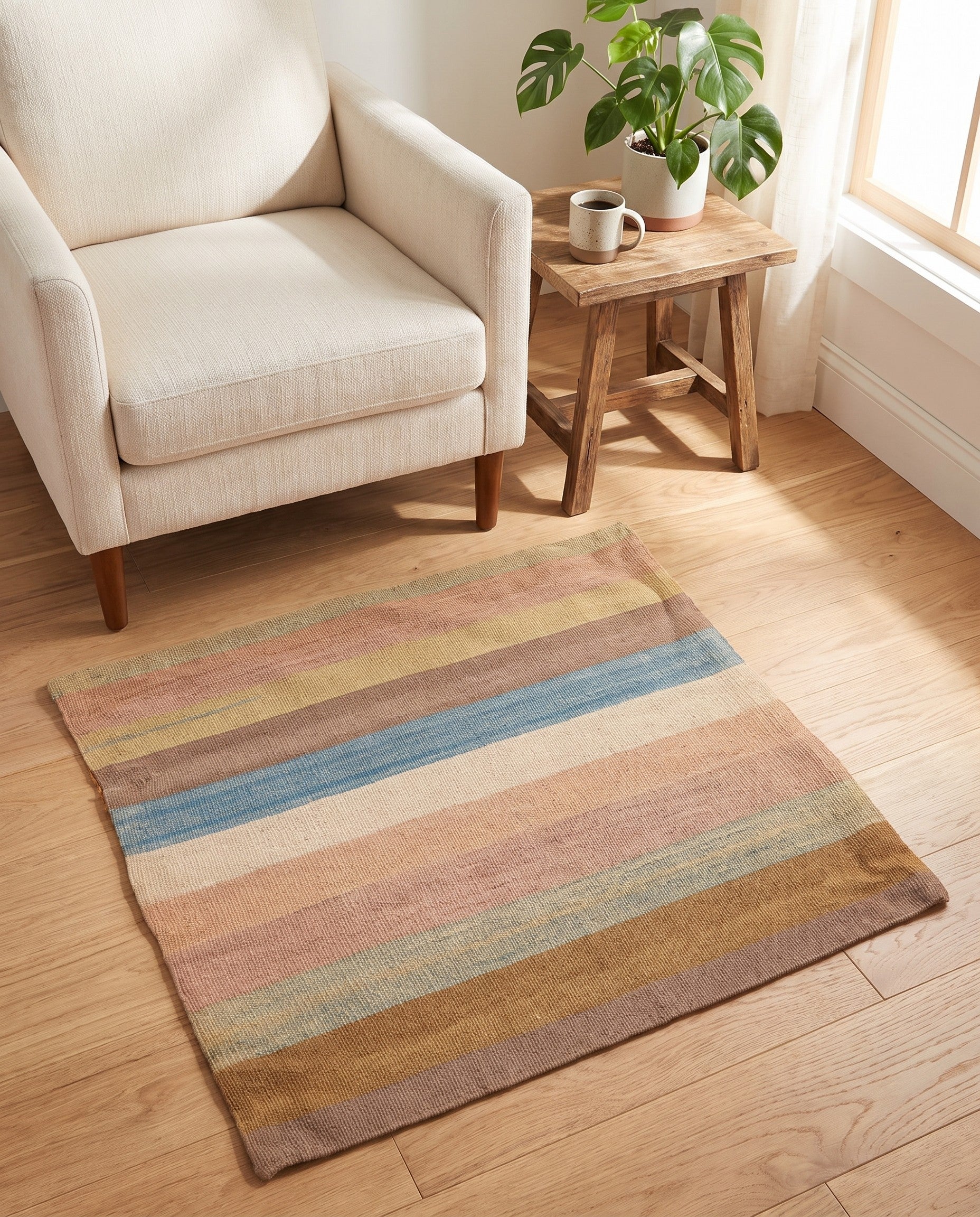 2' 5 x 2' 6 Hand Woven Pillow Wool Square Rug