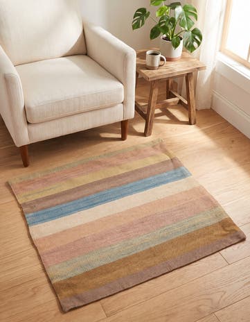 2' 5 x 2' 6 Hand Woven Pillow Wool Square Rug