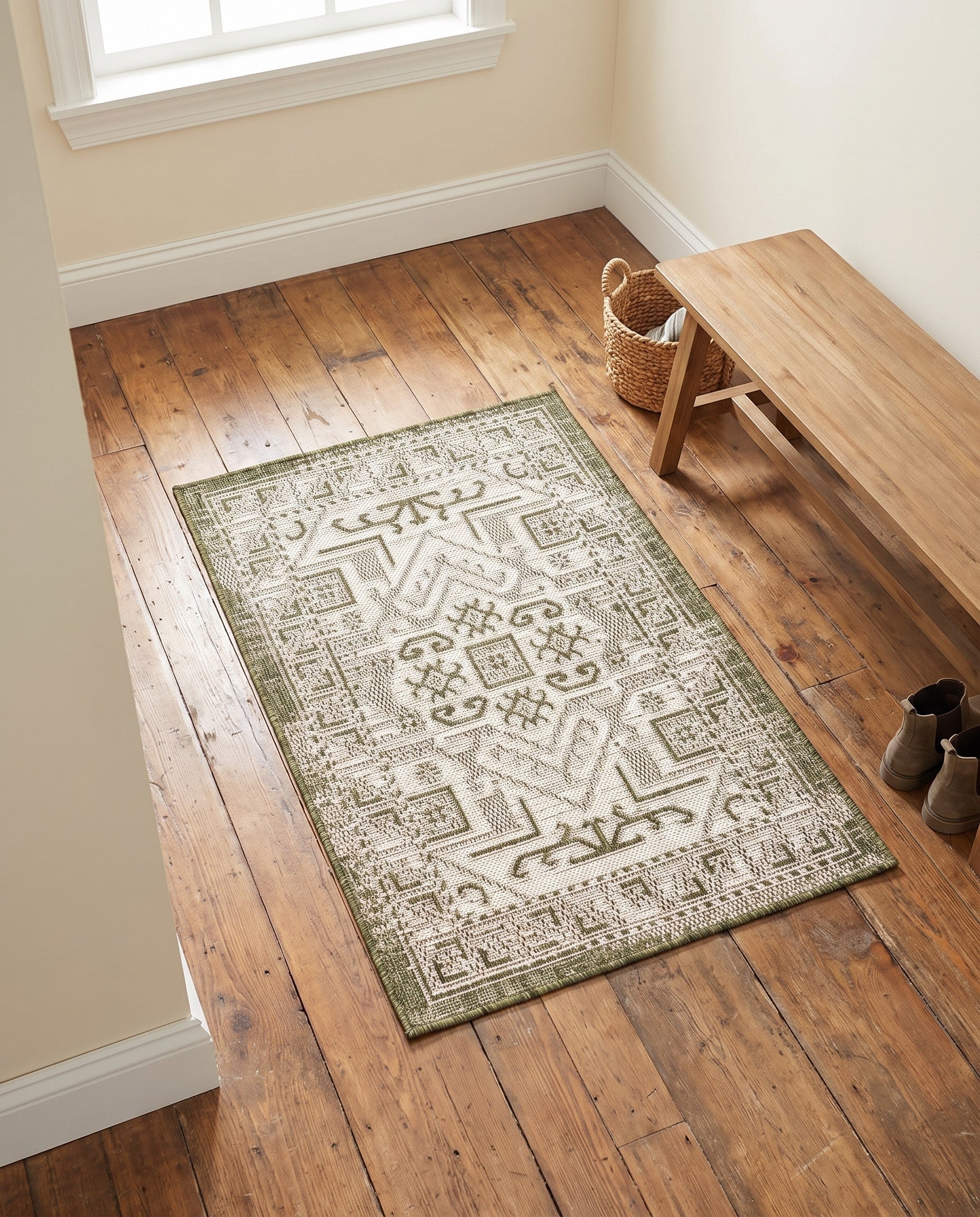 2' x 3' Easy-Clean Aztec Indoor / Outdoor Rug