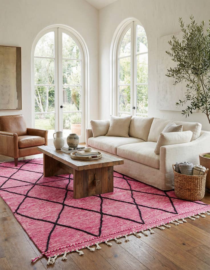 Detail image of 6' 6 x 10' 7  Hand Knotted Moroccan Wool Rug