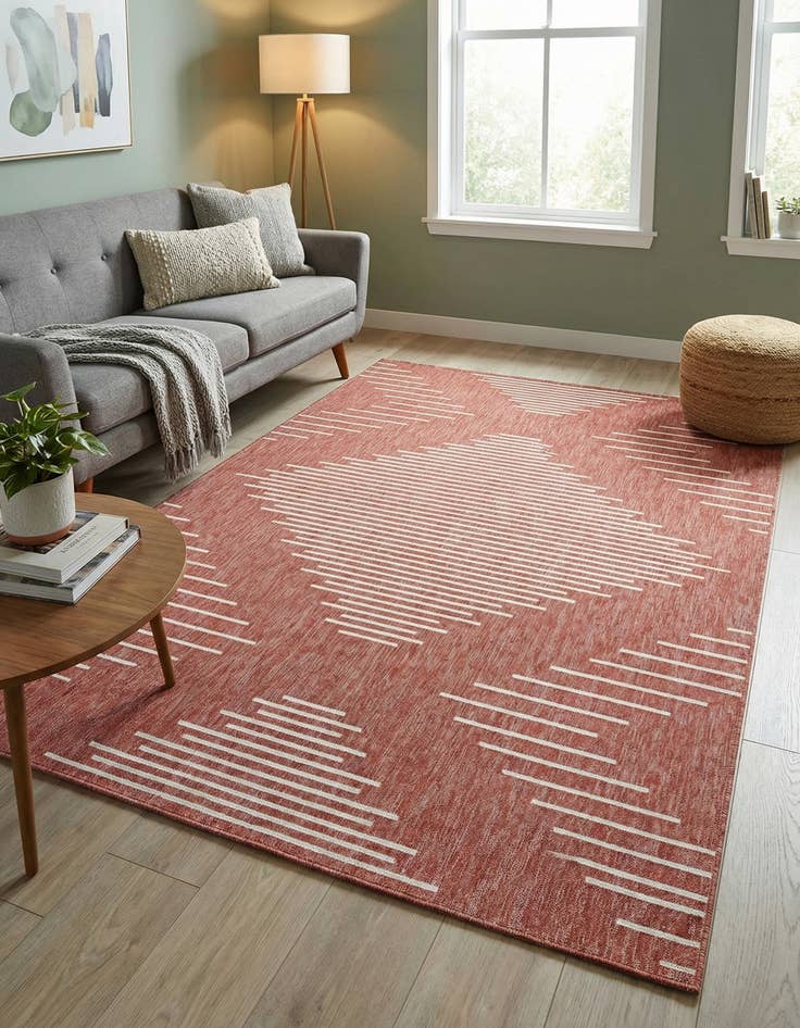 Detail image of  7' x 10'  Washable Modern Indoor / Outdoor Rug