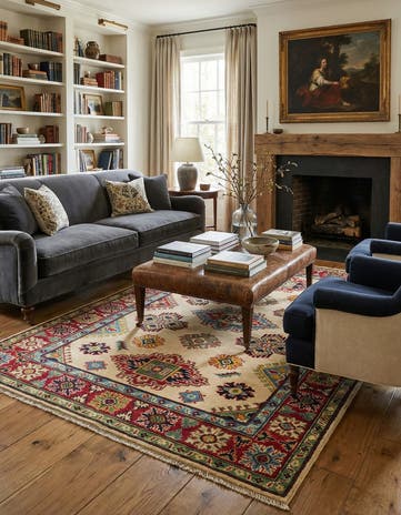 4' x 6' 1 Hand Knotted Kazak Rug
