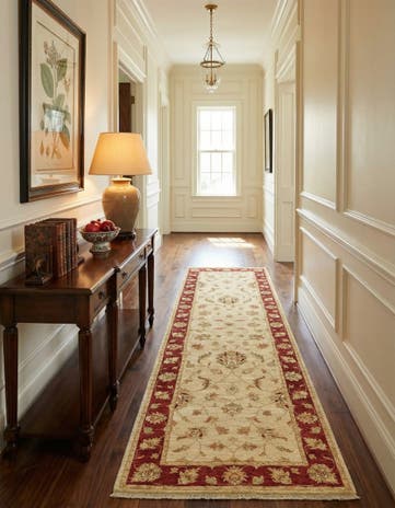 2' 8 x 9' 3 Hand Knotted Peshawar Ziegler Runner Rug