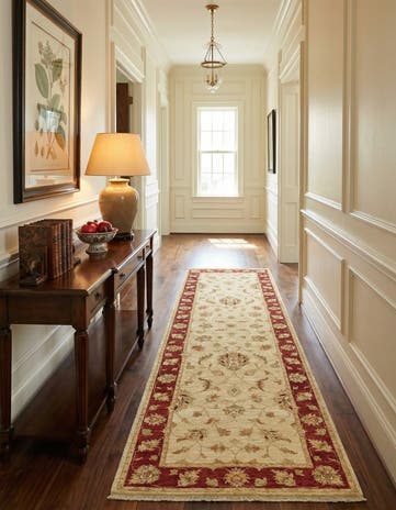 2' 8 x 9' 3 Hand Knotted Peshawar Ziegler Runner Rug
