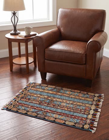 1' 4 x 1' 11 Hand Knotted Ziegler Rug
