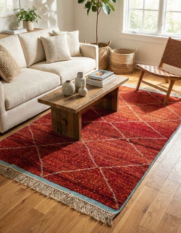 5' 1 x 8' 2 Hand Knotted Moroccan Wool Rug