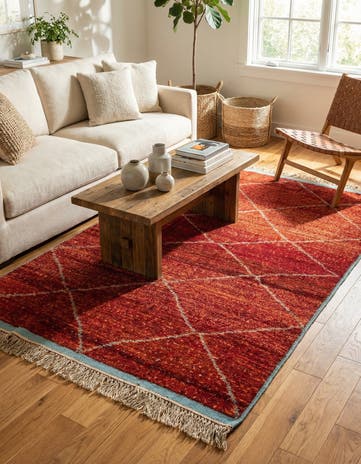 5' 1 x 8' 2 Hand Knotted Moroccan Wool Rug