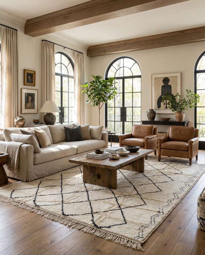 7' 11 x 10' 1 Hand Knotted Moroccan Wool Rug