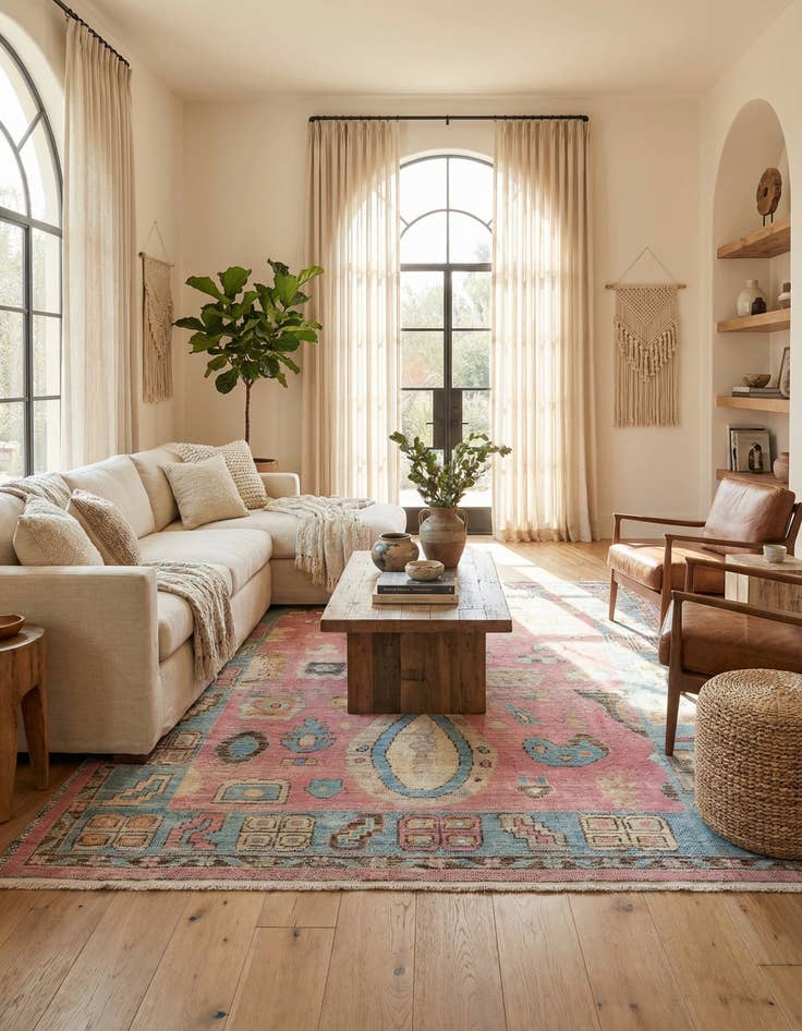Detail image of 8' 8 x 11' 10 Hand Knotted Moroccan Wool Rug