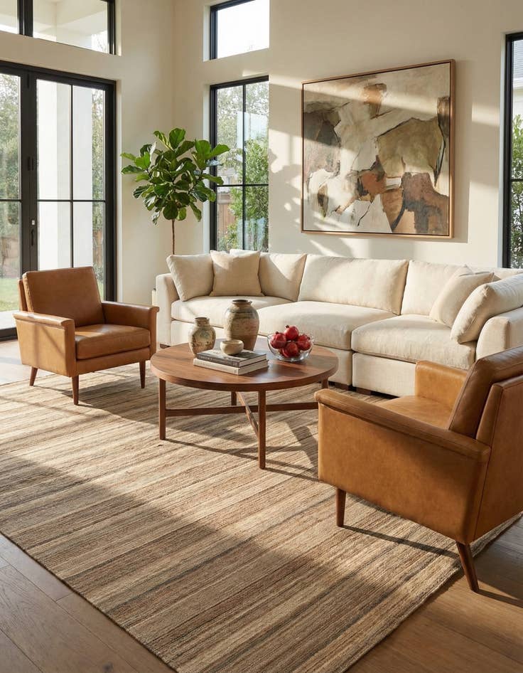 Detail image of 9' 8 x 12' 10  Hand Woven Kilim Modern Wool Rug