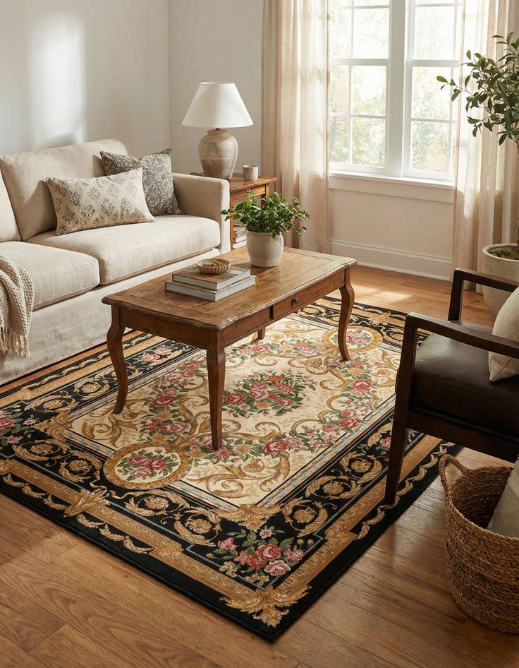 Detail image of 5' x 7'  Washable Traditional Indoor / Outdoor Rug