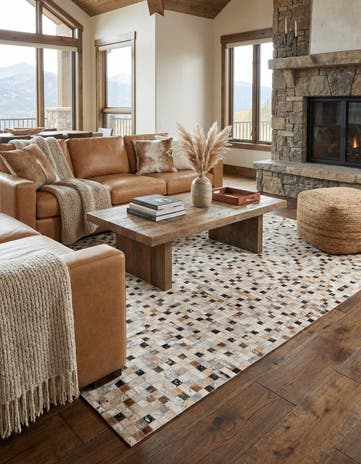5' 3 x 7' 6 Cowhide Stocks Rug