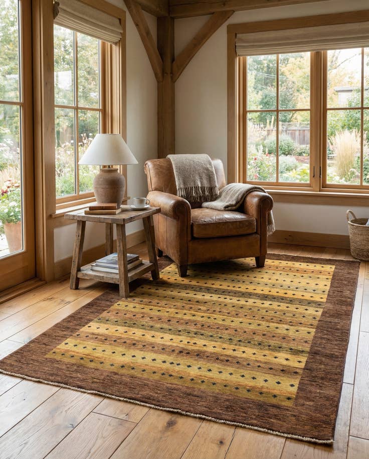 Detail image of 4' x 6' 2 Hand Knotted Modern Ziegler Rug