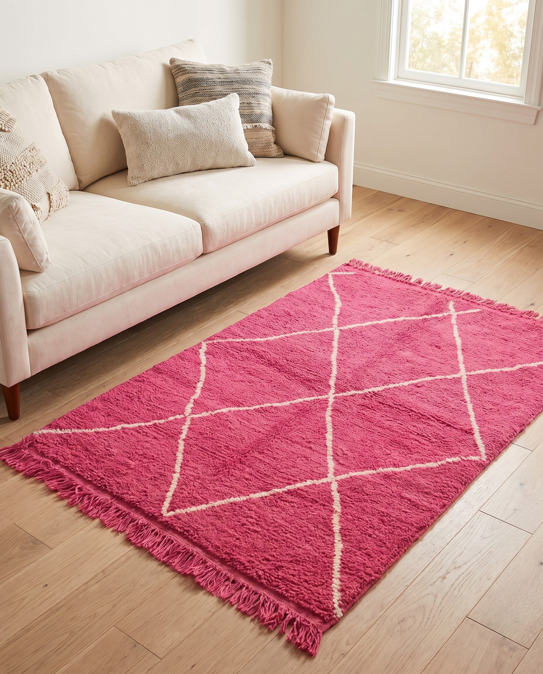 4' x 5' 2 Hand Knotted Moroccan Wool Rug