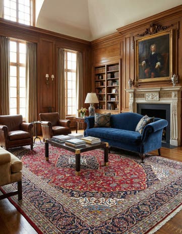 8' 1 x 11' 10 Hand Knotted Kashan Persian Wool Rug