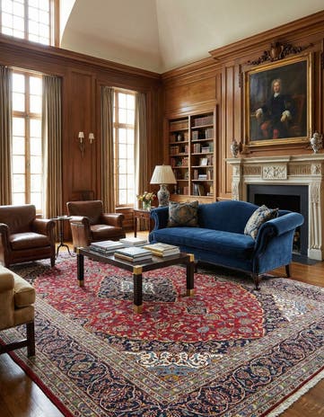 8' 1 x 11' 10 Hand Knotted Kashan Persian Wool Rug