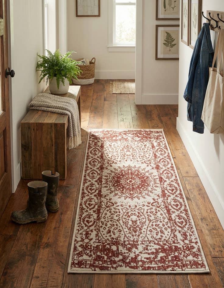 Detail image of  2' x 4'  Washable Traditional Indoor / Outdoor Runner Rug