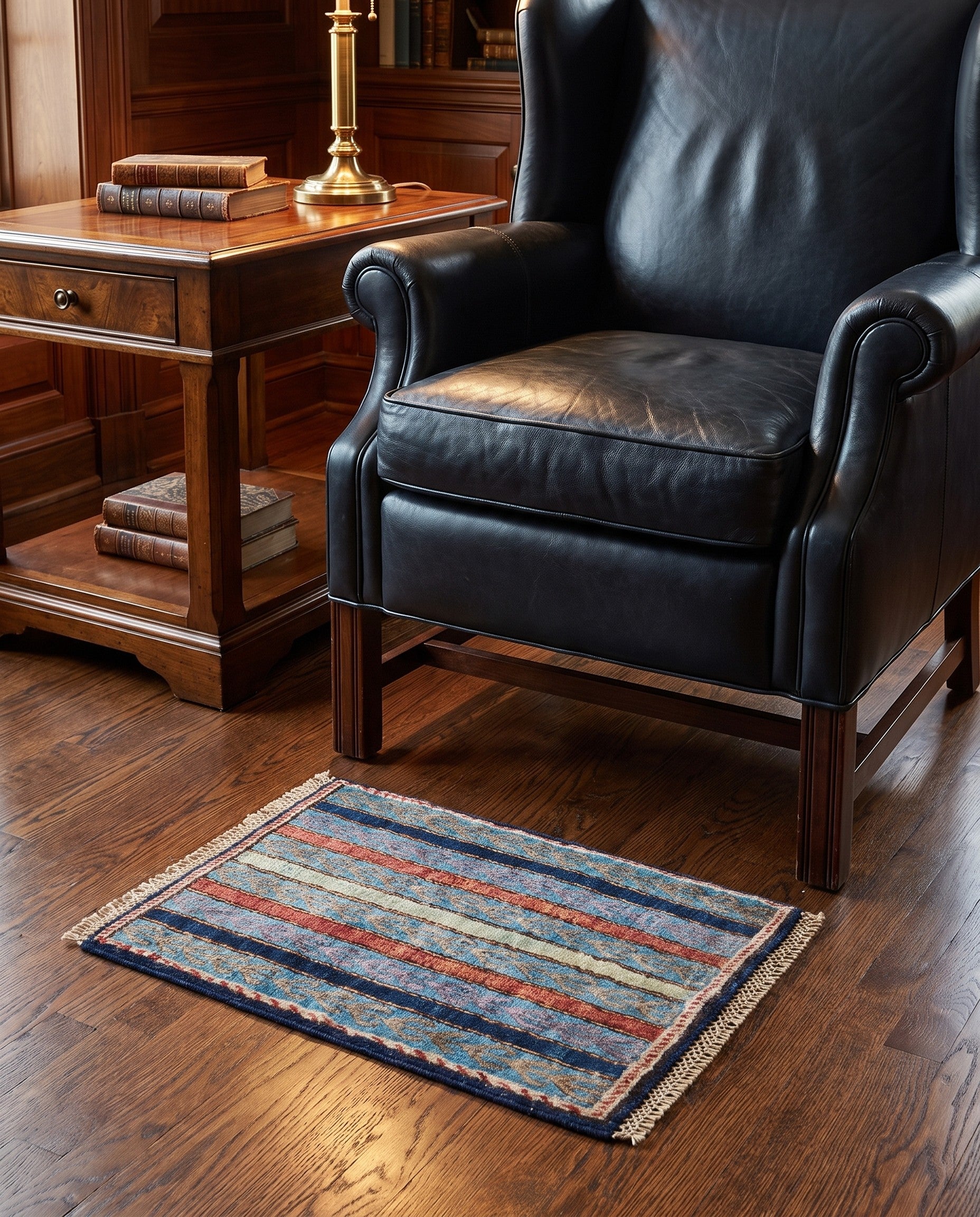 1' 4 x 2' Hand Knotted Ziegler Rug