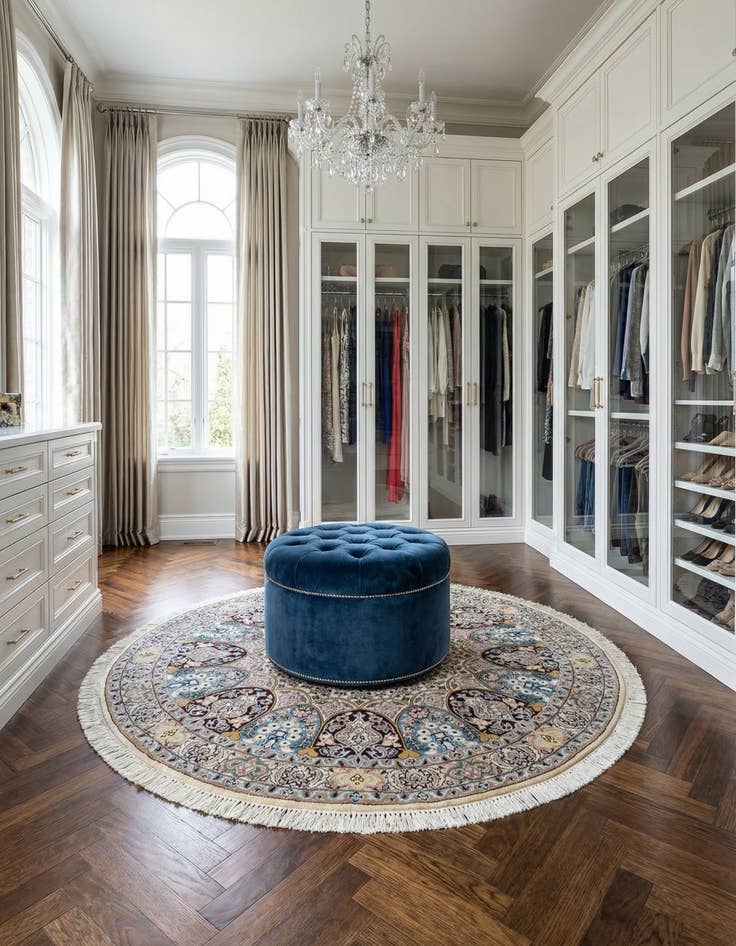 Detail image of 4' 8 x 4' 9 Nain Wool Round Rug