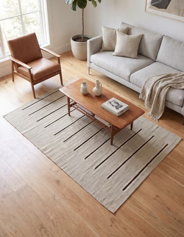 4' 3 x 5' 10 Hand Woven Kilim Modern Wool Rug