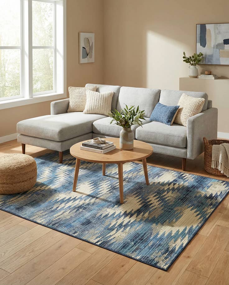 Detail image of 4' x 6' Easy-Clean Modern Indoor / Outdoor Rug