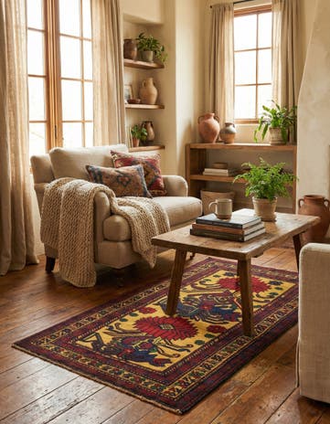 2' 8 x 4' 11 Hand Knotted Sumak Wool Rug