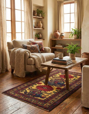2' 8 x 4' 11 Hand Knotted Sumak Wool Rug
