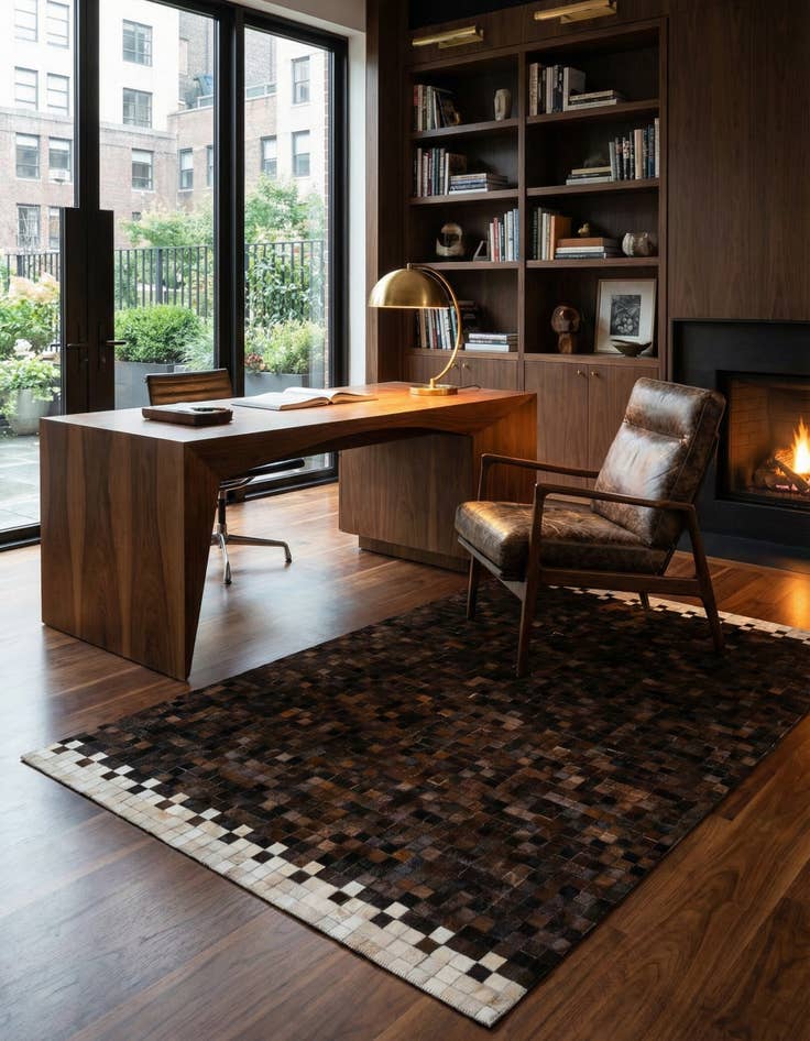 Detail image of 5' 1 x 7' 11 Cowhide Stocks Rug