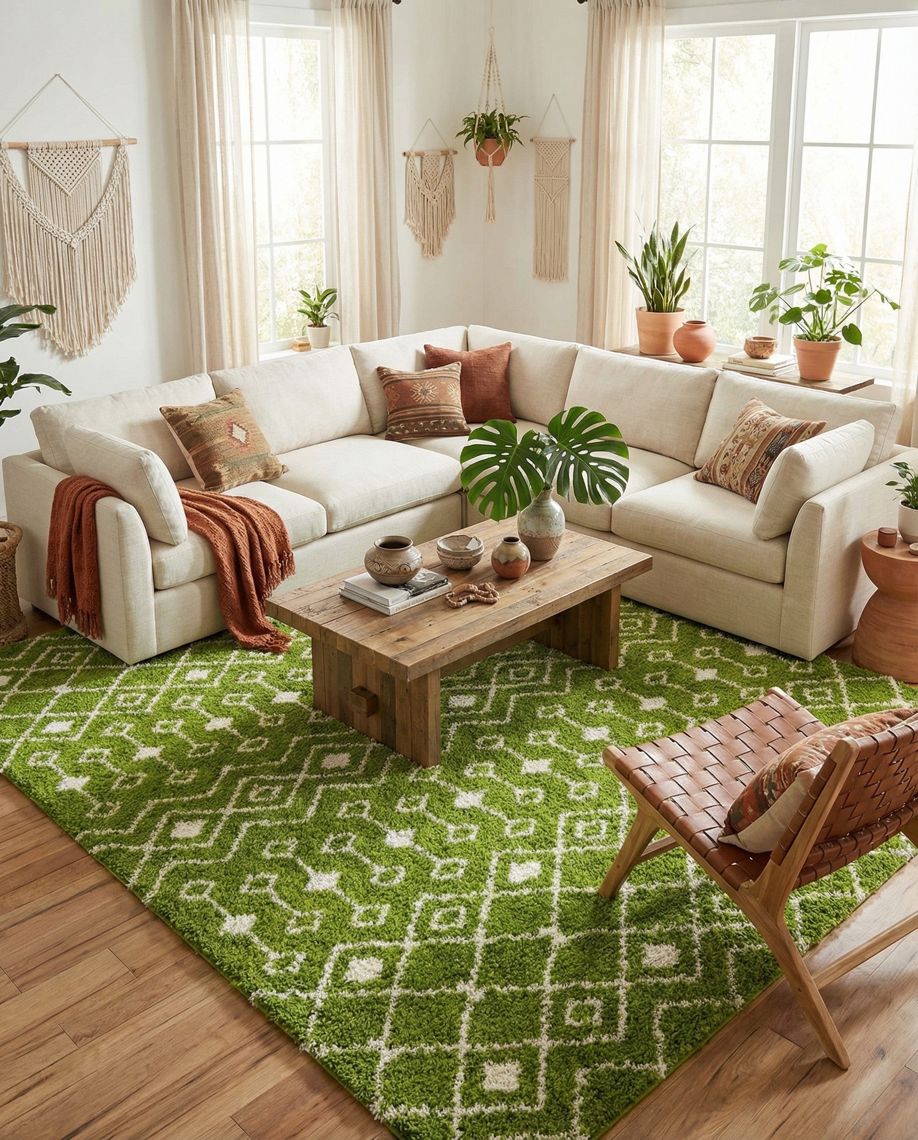  10' x 14' Moroccan Trellis Shag Rug