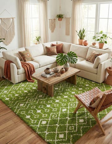 10' x 14' Moroccan Trellis Shag Rug