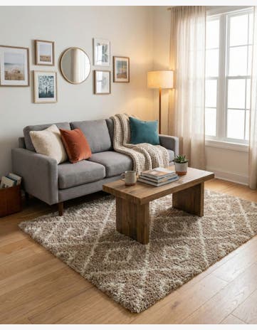 5' 3 x 5' 3 Trellis Shag Square Rug