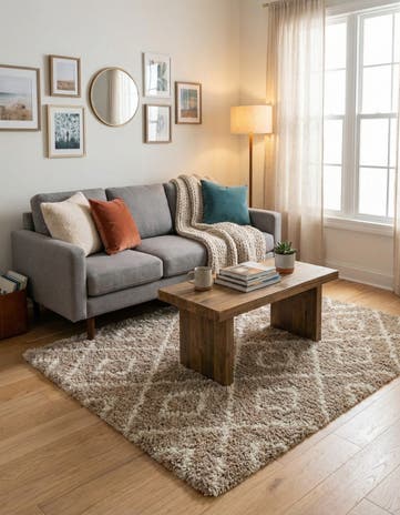5' 3 x 5' 3 Lattice Shag Square Rug