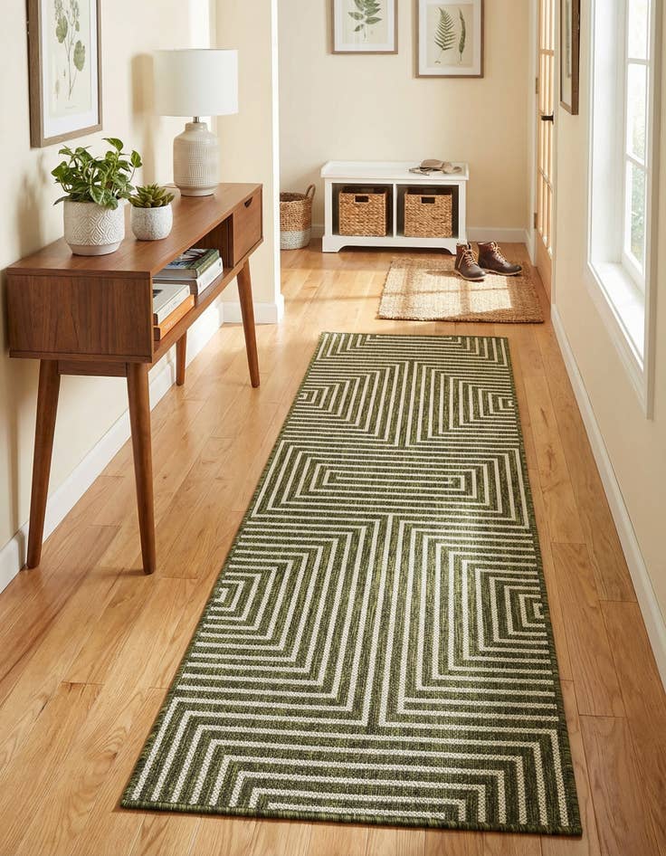 Detail image of 2' x 6' Easy-Clean Modern Indoor / Outdoor Runner Rug